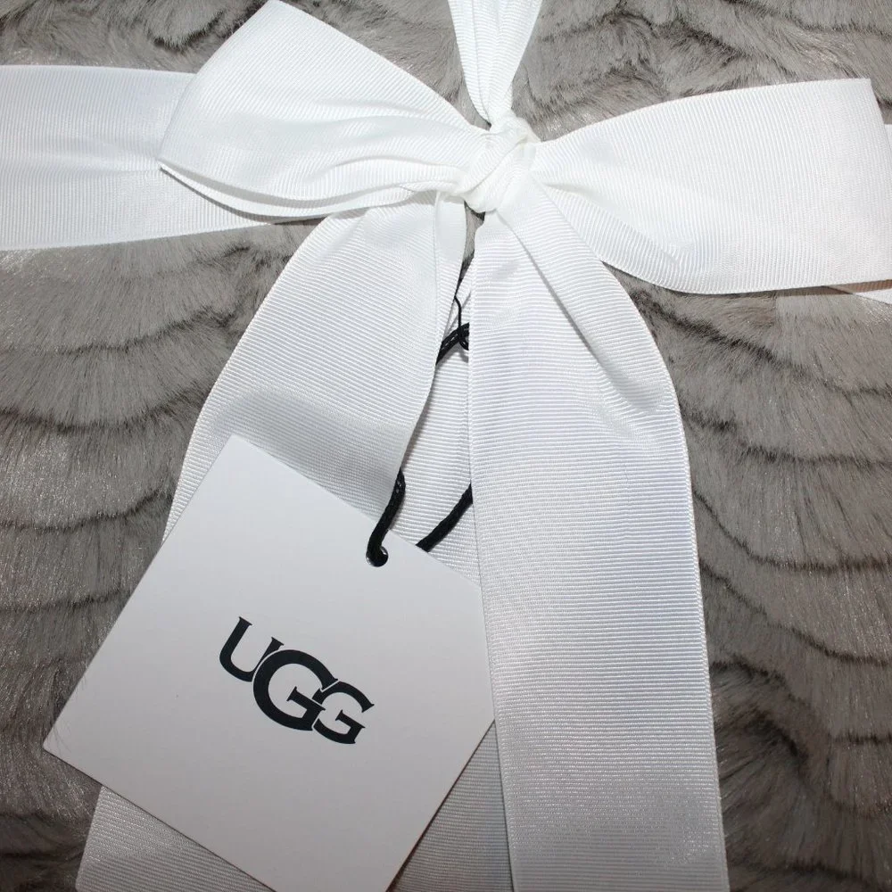 NWT‎ UGG PLUSH FUR WAVE THROW TAN 50 X 70